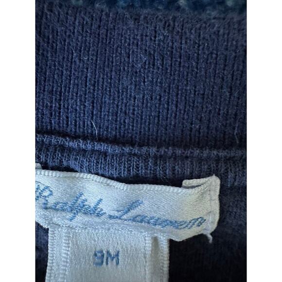 Vintage Ralph Lauren Baby One Piece Velour Blue 9 months - Picture 3 of 3
